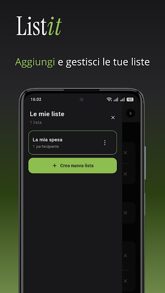 ListIt — list management screen