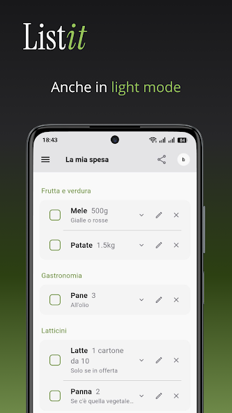 ListIt — light mode screen